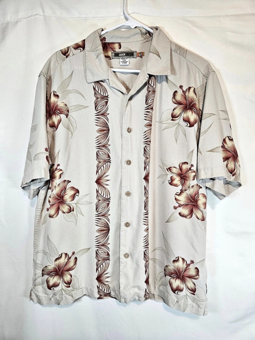 Quiksilver Edition Floral Silk Shirt Size Large